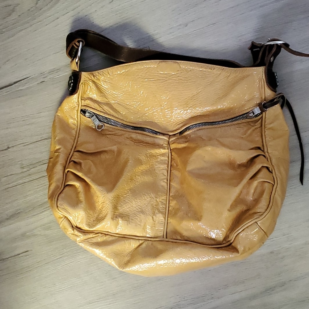 Tylie Malibu yellow patent leather bag